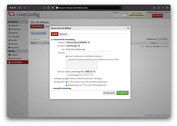 LiveConfig Reseller Ansicht