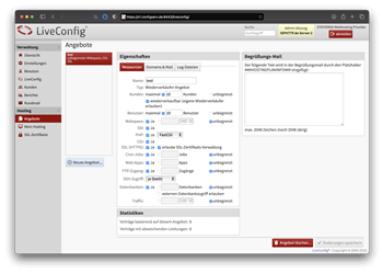LiveConfig Reseller Ansicht